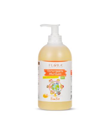 Flora MULTI-PURPOSE CLEANER 500ml BIO-BDIH - Daily hygiene for hands seiders body and hair with 100% pure natural and total essential oils and aloe vera extract gently cleanses