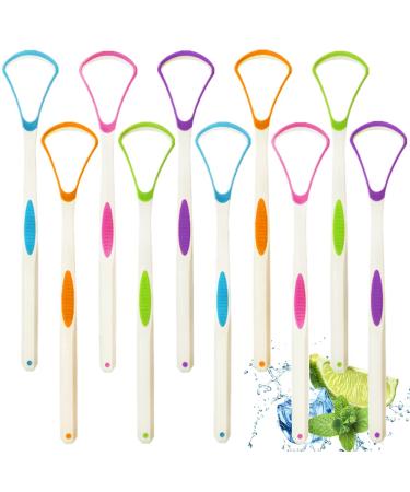 Tongue Scraper Cleaner 100% BPA Free Tongue Scrapers for Adults, Kids, Healthy Oral Care, Easy to Use, Help Fight Bad Breath 10 Pack