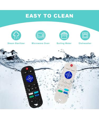 Oalushf Remote Teether 2Pcs - Silicone Baby Teething Toys for Boys & Girls | Soft TV Control Toy for Toddlers | Chew Relief for Babies 3 Months+ (Black+White) - Buy Online on GoSupps.com