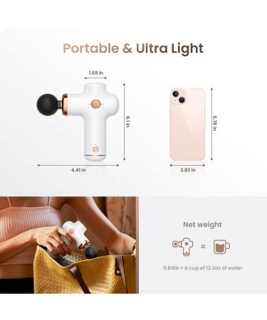 Tonpe Mini Massage Gun - Deep Tissue Percussion Muscle Massager for Neck, Back, and Shoulders - Quiet Handheld Design (A-white) - Buy Online on GoSupps.com