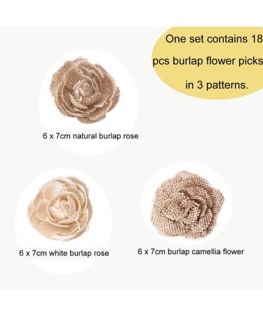 CCINEE Assorted Handmade Burlap Rose Flowers for Wedding & Crafts - Pack of 18 - Buy Online on GoSupps.com