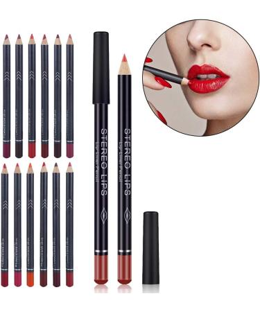 12 Colors Lip Liners Pencil Set Mattee Waterproof Lip Liner Pencil Lipstick Pen Long-lasting Comestic Tool Long Lasting Makeup Lip Liners - Buy Online on GoSupps.com