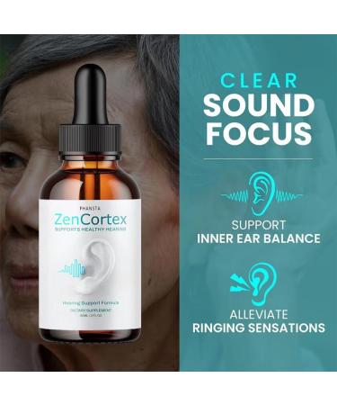Zencortex Ear Drops for Tinnitus - Promote Eardrum Health & Auditory Clarity - 30-Day Supply - 1 Pack - Buy Online on GoSupps.com