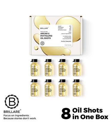 BRILLARE Heavy Moisturising Oil Shots - Argan Oil, Shea Seed, Soybean & Chamomile - Dry & Damaged Hair - 8x6ml - Buy Online on GoSupps.com