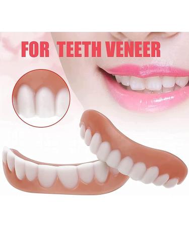 Buy Reusable False Teeth Veneers - Cosmetic Temporary Prostheses for Men & Women | Silicone Fake Tooth - 2 Pairs - Buy Online on GoSupps.com