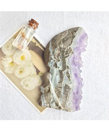 Crystal Rough Natural Crystal Rough Specimen Natural CarvedCrystal Stone Amethyst Cluster Butterfly Fairy for Home DecorStone 11-12 cm Purple - Buy Online on GoSupps.com
