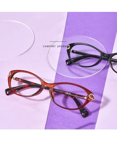 TBHOME Blue Light Blocking Reading Glasses - Stylish Lightweight Oval Readers with Rhinestones | Computer Glasses for Eye Protection - Buy Online on GoSupps.com