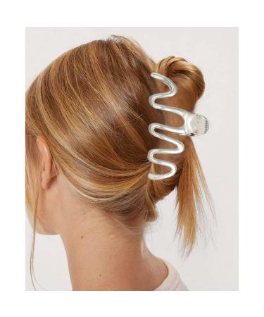 Brinie Large Gold Hair Claw Clamps - Pack of 2 | Metal Alloy Jumbo Wave Hair Clips for Women & Girls - Buy Online on GoSupps.com