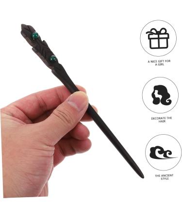 Beavorty Carved Ebony Hairpin Sandalwood Hair Sticks for Women wooden vintage hair sticks Hair Clips jade hair pins bride headpieces for wedding wood hair pin bun Chinese style Miss - Buy Online on GoSupps.com