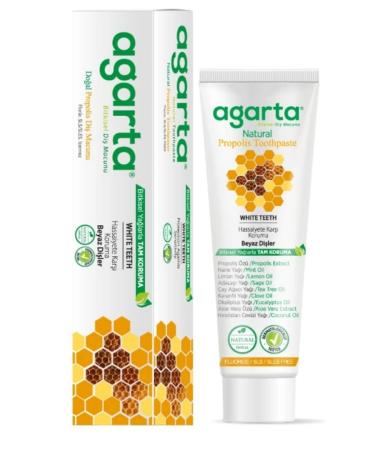 Agarta Fluoride-Free Propolis Toothpaste Natural Botanical Oral Care with Propolis Extract Vegan Clean Formula 3.38 fl oz