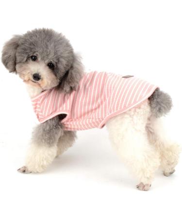 Zunea Striped Dog Shirt for Small Dogs & Cats - Soft Cotton Summer Vest Pink Tank Top for Chihuahuas & Pets (Size S) - Buy Online on GoSupps.com