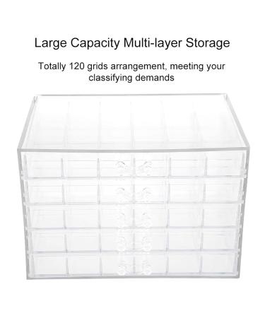 EVTSCAN 120 Grids Nail Art Storage Box - Transparent Empty Organizer for Nail Decoration - Buy Online on GoSupps.com