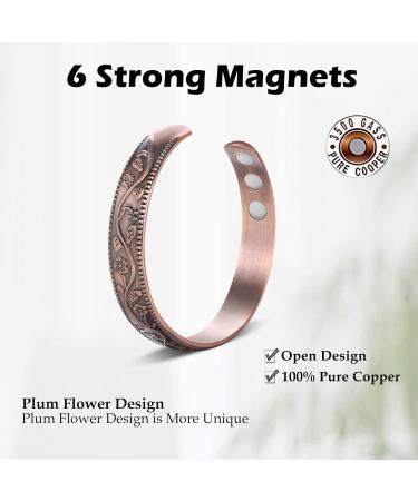 Jeracol Copper Magnetic Bracelet | 99.9% Solid Copper Bangle with 6 Magnets (3500 Gauss) | Adjustable Size Bracelet for Men & Women | Valentine's Day Gift | Includes Gift Box - Buy Online on GoSupps.com