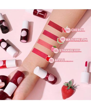 Long-Lasting 4 Colors Lip Tint Stain Set | Waterproof Velvet Lipstick Set | Natural Matte Lip Color Makeup - #1 Set - Buy Online on GoSupps.com
