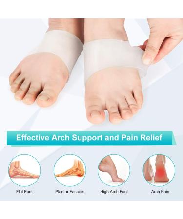 Haofy Gel Arch Support Sleeves - 2 Pairs for Plantar Fasciitis Relief | High & Low Arch Support Gel Pads for Foot Pain - Buy Online on GoSupps.com