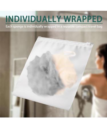 24 Pack Travel Loofah - Mini 4" Shower Poufs Individually Wrapped Bath Sponges in Multicolor for Easy Travel - Buy Online on GoSupps.com