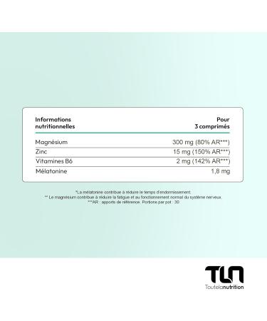 ZMA | Zinc + Magnesium + Melatonin | Optimal Dosage | Improves Sleep Quality and Muscle Recovery | Natural Growth Hormone Booster | 90 Tablets | Made in France TLN - Buy Online on GoSupps.com