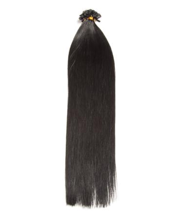 Black Keratin Bonding Extensions - 100% Remy Human Hair - 25 x 0.5g 45cm U-Tip Hair Extensions - Smooth Strands for Long Hair - Buy Online on GoSupps.com