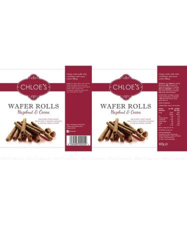 Wafer Rolls Chloe's Hazelnut & Cocoa Chocolate Crisp Smooth Cr me Packs 2 x 400g - Buy Online on GoSupps.com