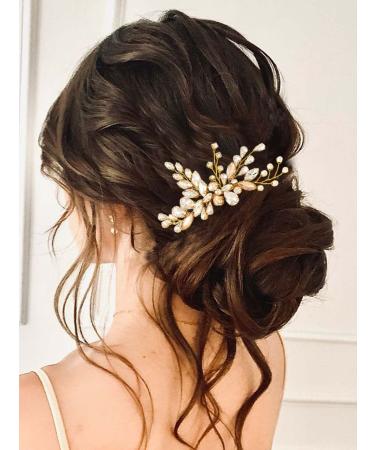 Gold Rhinestone Wedding Hair Comb - Catey Crystal Bride Hair Accessory - Buy Online on GoSupps.com