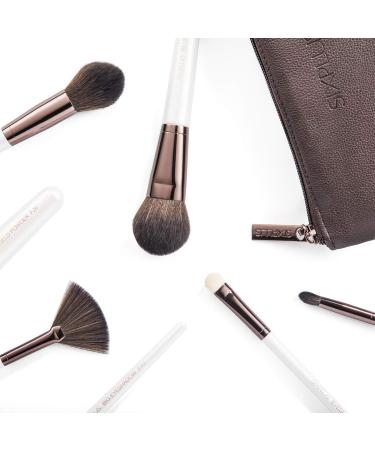 SIXPLUS Travel Makeup Brush Set - 11 Professional Pearly White Brushes with Case | Best Gift for Women Girlfriend & Mom - Foundation Powder Concealer & Eyeshadow - Buy Online on GoSupps.com