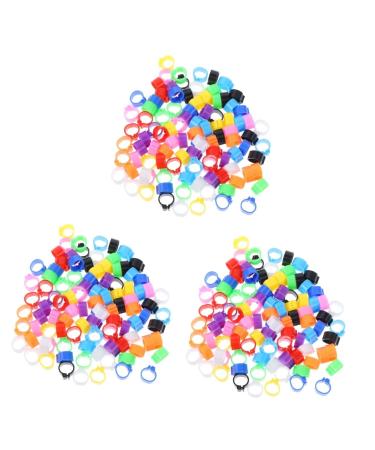 BESPORTBLE 300 Pcs Meat Pigeon Anklet Pet Tabs Pet Tag Chicken Leg Markers Opening Pigeon Ring Parrot Bird Feet 1.3X1.3CMx3pcs Assorted Colorx3pcs