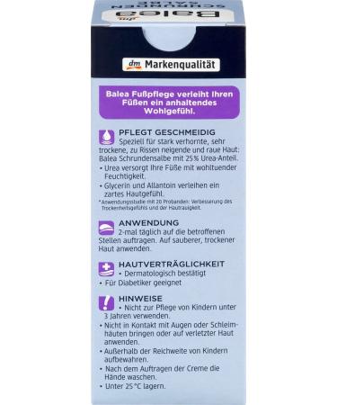 Balea Foot Cream for Cracked Skin - Urea 25% (Pack of 4 x 50ml) | Soothing & Repairing International Shipping - Buy Online on GoSupps.com