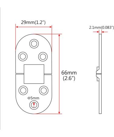Marine Grade 316 SS Mirror Polished Door Hinges Stainless Steel Heavy Duty Pair for Boat & RVs - 66MM x 29MM - Buy Online on GoSupps.com