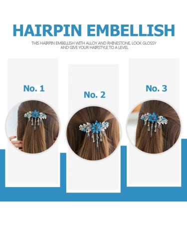 Hairpin Crystal Hair Clip Vintage Rhinestone Hair Clips Bridal Crystal Hair Barrettes Rhinestone Barrette Vintage Rhinestones Hair Clip Vintage Hair Clips Large Headgear Alloy Miss Inkblue colour - Buy Online on GoSupps.com