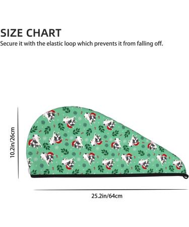 Hair Towel Wrap | Quick-Dry Hair Drying Turban with Button - Christmas French Bulldog Design - Buy Online on GoSupps.com