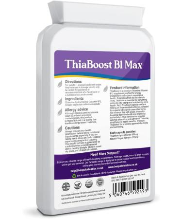Thiamine 500 mg Mega Dose ThiaSoothe High-Potency Vitamin B1 and Ginger Supplement for Full-Spectrum Wellness (hcl not Cheap ntirate) (30) - Buy Online on GoSupps.com