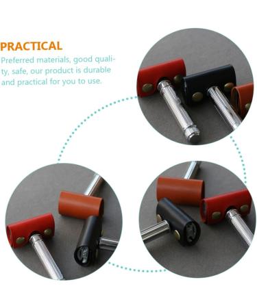 Angoily 6 pc Manual Razor Shell Set - Classic Leather Cover for Men's Shaving Razor | Vintage Iron Man Style - Buy Online on GoSupps.com