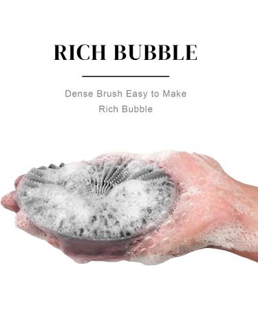 PLZ Silicone Body Scrubber - Gentle Exfoliating Shower Brush for Lathers Well - Grey - Buy Online on GoSupps.com