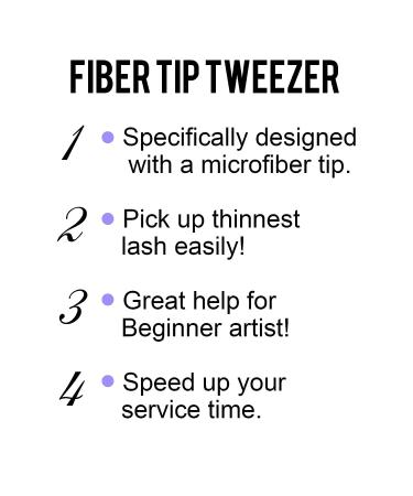 Fiber Tip Lash Tweezers - Professional Eyelash Extension Tool for Precision Work | Purple 90 Degree Volume Tweezers - Buy Online on GoSupps.com