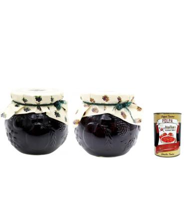 Italian Gourmet E.R. Darbo Confettura Natural Test Kit with Blackcurrants and Forest Fruits 2 x 640g + Italian Gourmet Pulpa 400g