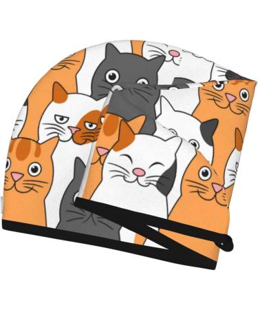 Funny Cats Hair Towel Wrap - Quick Drying Hair Turban with Button | Best Hair Drying Towel for Effortless Style - Buy Online on GoSupps.com