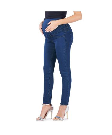 Milano - Maternity Jeans for Pregnant Women Ultra Stretch Buttery Soft Denim Comfortable Slim Clothing. High Waisted Over The Bump Band 16 Medium Wash