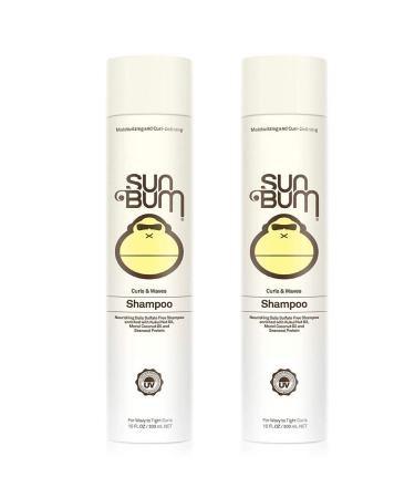 Sun Bum Curls & Waves Shampoo | Vegan and Cruelty Free Moisturizing Hair Wash for Wavy and Curly Hair | 10 oz | Pack of 2