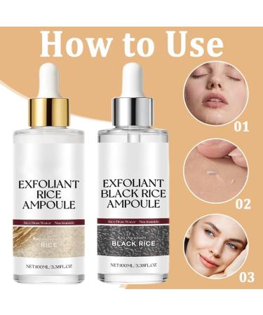 Peel Shot Glow Rice Ampoule Line Peel Shot Black Rice Ampoule White Rice Peeling S rum riz noir et blanc comme exfoliant pour le visage et le corps dissolvant de points noirs pour - Buy Online on GoSupps.com