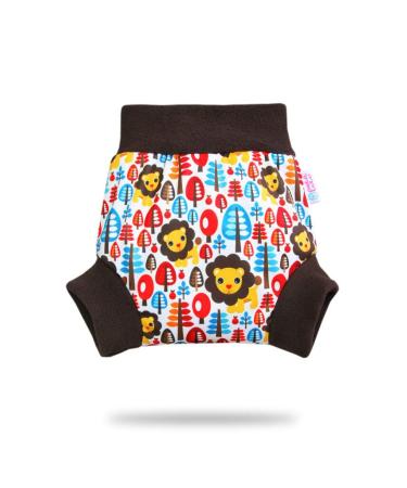 Petit Lulu Pull Up Cloth Nappy Wrap | Size L | Washable Diaper Wrap | Reusable Cloth Nappies | Made in Europe (King of The Jungle)