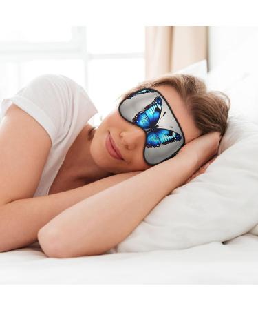 Blue Butterfly Print Eye Mask - Double-Sided Soft Light Blocking for Enhanced Sleep Quality - Buy Online on GoSupps.com