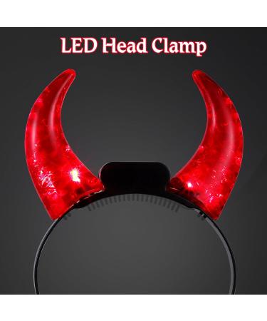 minkissy LED Devil Horns Headband Red Light up Hairband Luminous Demon Horns Head Boppers Carnival Costume Headwear for Kids Adults Cosplay Dress up Party Favors Supplies - Buy Online on GoSupps.com