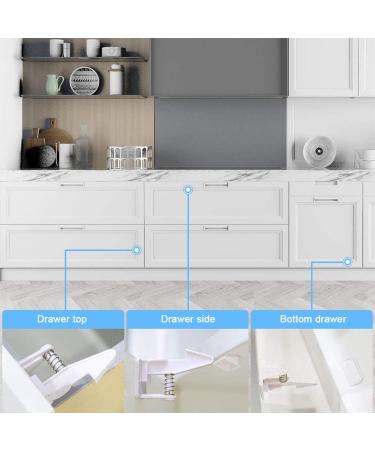 Saconell Child Locking Cabinet Set - 12 Pieces | Invisible Child Safety Locks for Cabinets Drawers and Closets | Strong Adhesive | White & Black - Buy Online on GoSupps.com