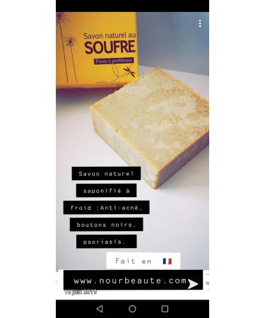 Natural sulfur soap for acne blackheads Cold saponified Handmade in France Nourbeaute - Buy Online on GoSupps.com