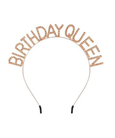 XAJEER Birthday Crown Gold Birthday Tiara Set Girl Glitter Crystal Hair Accessories Shining Headband Used for Celebrating Party Balls And Birthdays