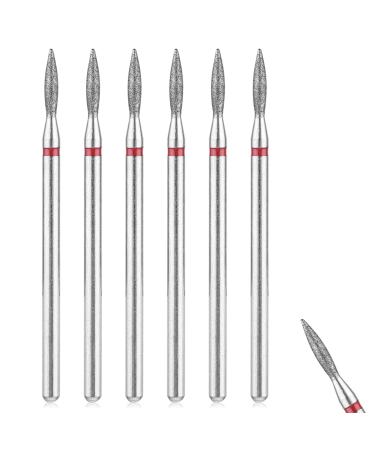 Sibba 6pcs Cuticle Drill Bit Set Flame Stainless Steel Bit with Case for Manicure Pedicure Diamond Drill Polishing File Grinding Heads Tools Metal Professional Carbide Remover Bits Acrylic Gel Nails 6pcs Pointed End - Buy Online on GoSupps.com