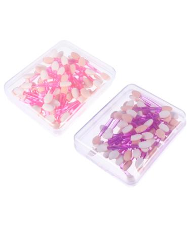 Hemoton 100pcs Double Ended Eyeshadow Brush Makeup Applicator Eye Shadow Sponge Eye Shadow Applicator Eyeshadow Brush Kit Makeup Brush Double-ended Eyedhadow Brush Cosmetic