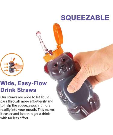 Honey Bear 8oz Straw Cups 2 Pack - Speech and Feeding Therapy Sippy Bottles with Flexible Straws and Cleaning Tools - Leak-Proof, Food-Grade, BPA Free - Buy Online on GoSupps.com