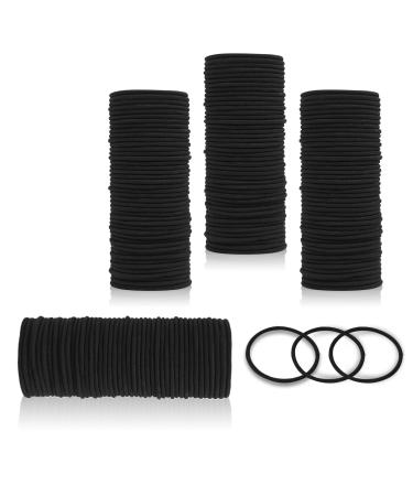 Elastic Hair Ties - 200 Count Black Hair Ties for Women Girls Men No Damage Ponytail Hair Ties - Perfect for Fine Curly Hair and Sensitive Scalps
