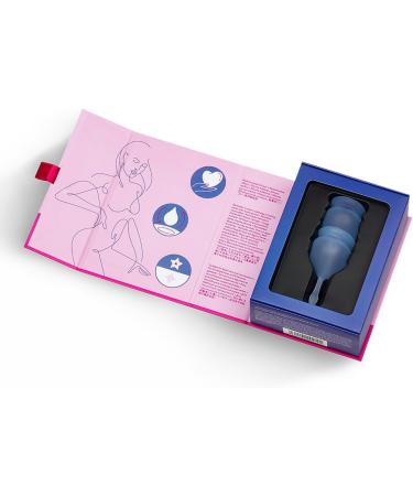 Satisfyer Menstrual Cup Set - Reusable & Sustainable 2-Piece (15ml & 20ml) - Easy Cleaning - Blue - Buy Online on GoSupps.com